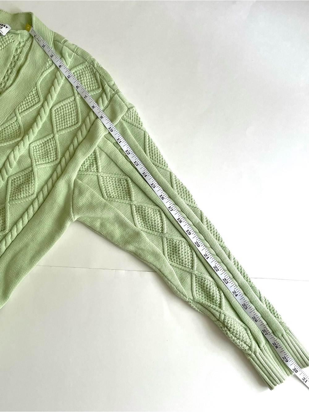 Aritzia Sunday Best Lamora Cable Knit Longline Cardigan in Sagebrush Green - Picture 14 of 14